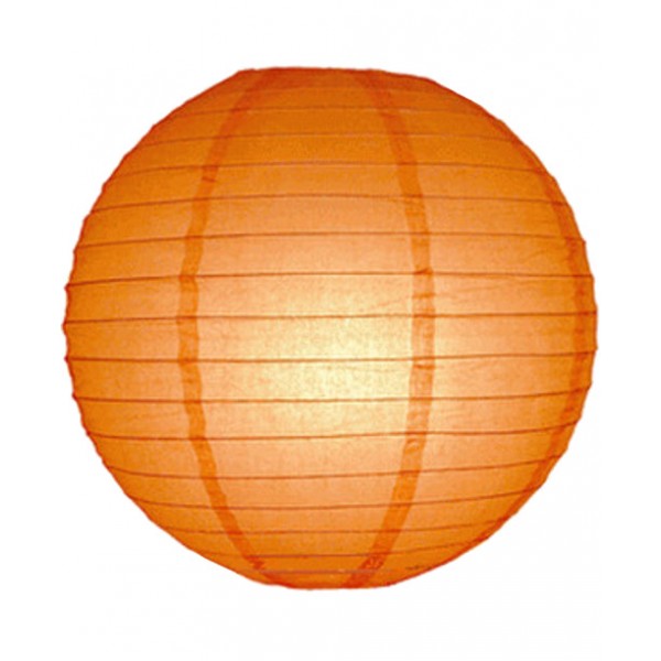 8" Paper Lantern Orange Regular Wire